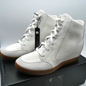 NEW Sorel Out N About Sea Salt  Wedge Boots Shoes Women's 9 White
